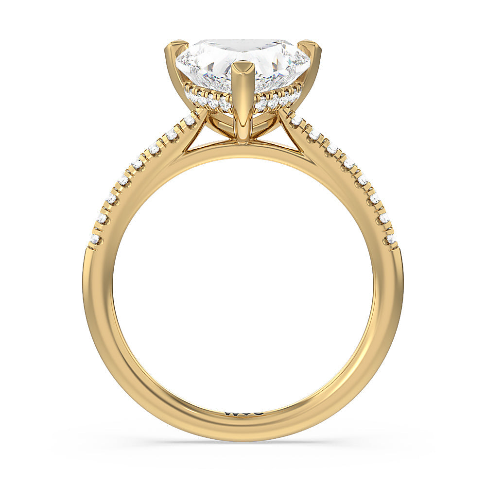 Heart & Soul Hidden Engagement Ring with Heart Cut Diamond in 14KT Yellow Gold view 2
