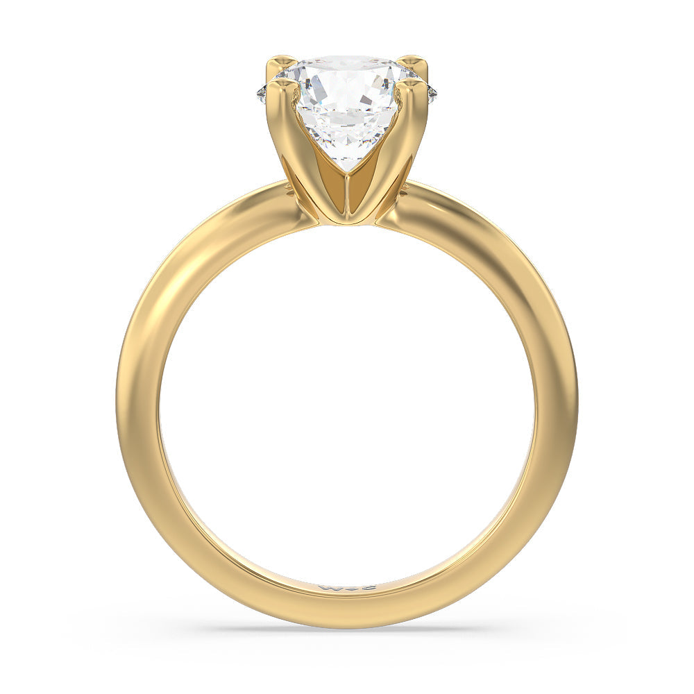 Medi Classic Four Prong Solitaire Diamond Engagement Ring with Round Cut Diamond in 14KT Yellow Gold view 2

