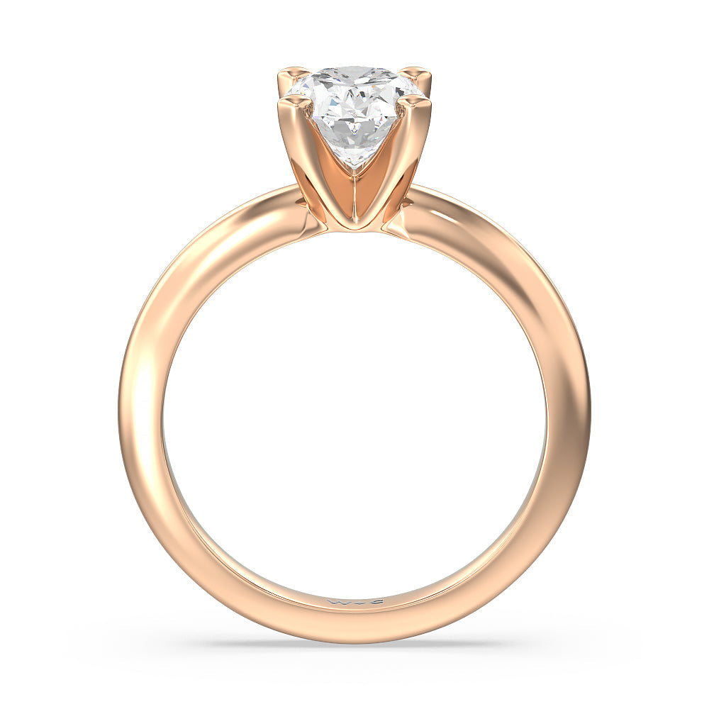 Oval Cut Maxi Classic Four Prong Solitaire Diamond Engagement Ring with Lab Grown Diamond in 14KT Rose Gold view 2

