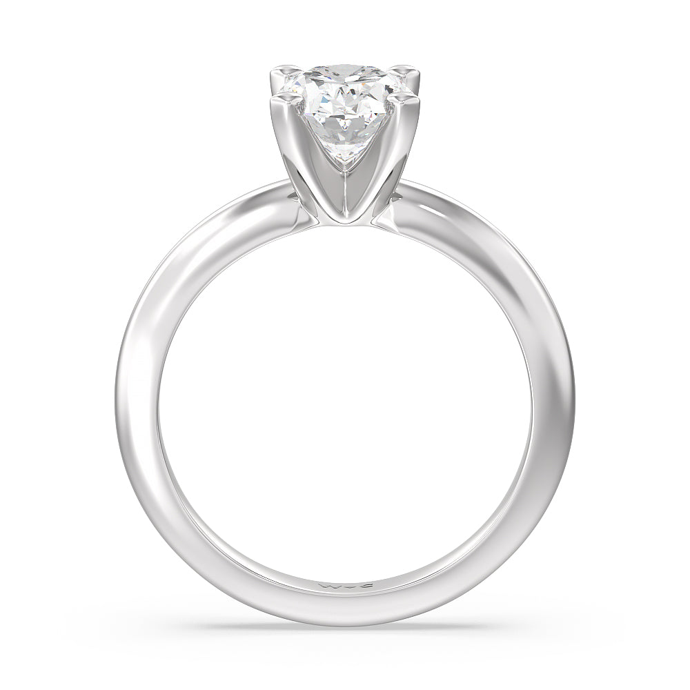 Oval Cut Maxi Classic Four Prong Solitaire Diamond Engagement Ring with Lab Grown Diamond in 14KT Platinum view 2
