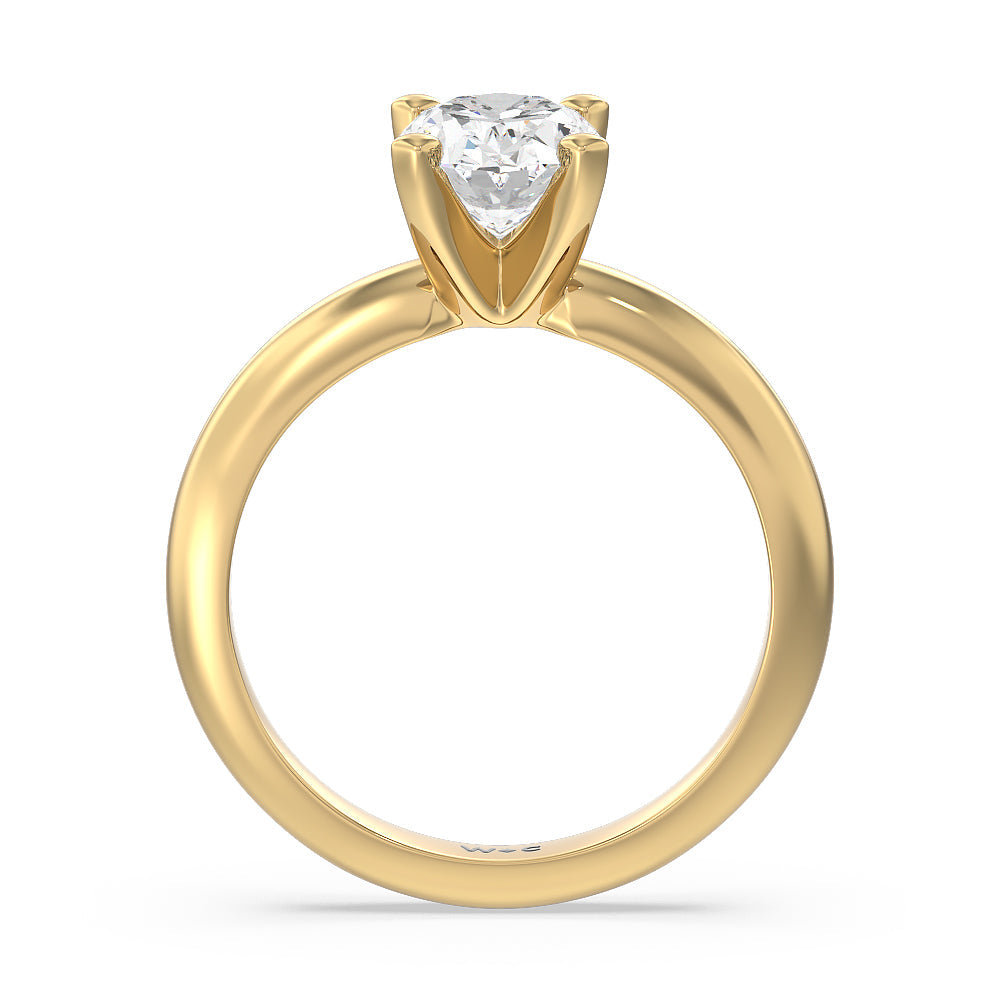 Oval Cut Maxi Classic Four Prong Solitaire Diamond Engagement Ring with Lab Grown Diamond in 14KT Yellow Gold view 2
