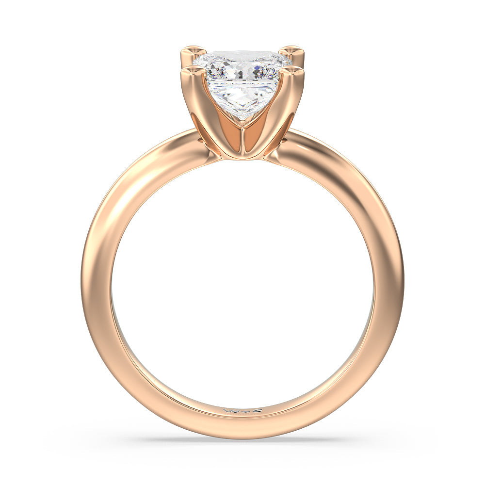 Princess Cut Maxi Classic Four Prong Solitaire Diamond Engagement Ring with Lab Grown Diamond in 14KT Rose Gold view 2
