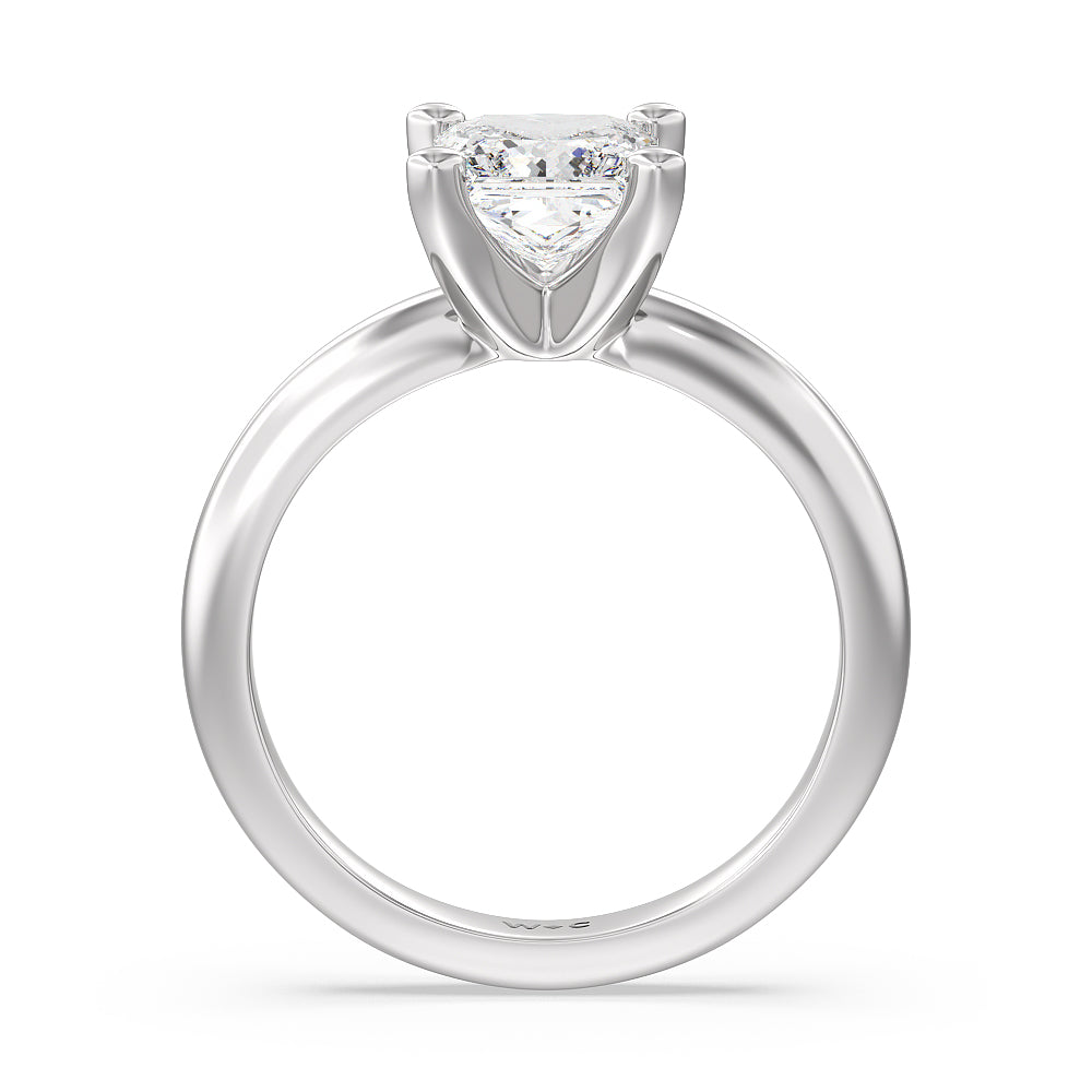 Princess Cut Maxi Classic Four Prong Solitaire Diamond Engagement Ring with Lab Grown Diamond in 14KT Platinum view 2

