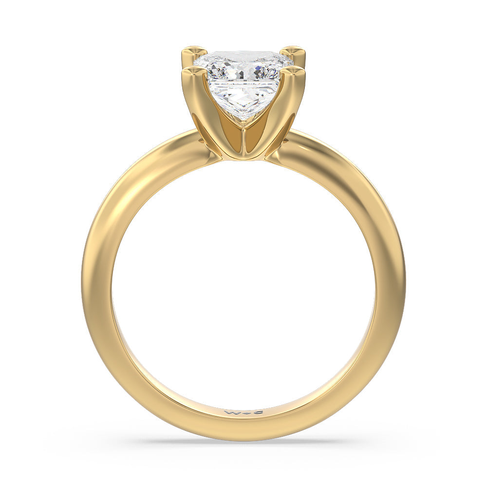Princess Cut Maxi Classic Four Prong Solitaire Diamond Engagement Ring with Lab Grown Diamond in 14KT Yellow Gold view 2
