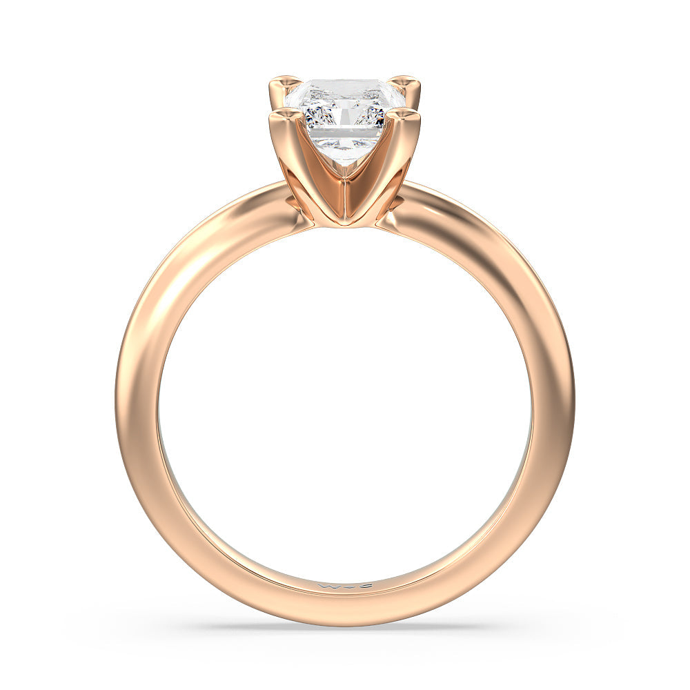 Radiant Cut Maxi Classic Four Prong Solitaire Diamond Engagement Ring with Lab Grown Diamond in 14KT Rose Gold view 2
