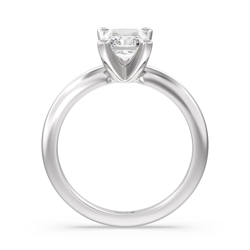 Radiant Cut Maxi Classic Four Prong Solitaire Diamond Engagement Ring with Lab Grown Diamond in 14KT Platinum view 2
