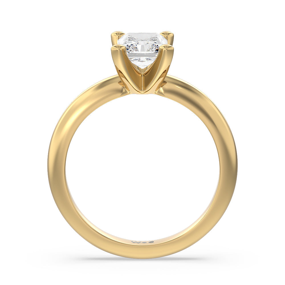 Radiant Cut Maxi Classic Four Prong Solitaire Diamond Engagement Ring with Lab Grown Diamond in 14KT Yellow Gold view 2

