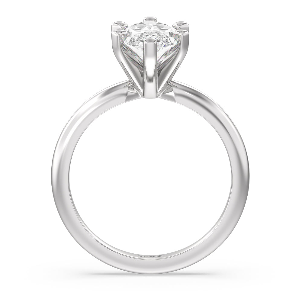 Marquise Cut Medi Classic Six Prong Solitaire Diamond Engagement Ring with Lab Grown Diamond in 14KT Platinum view 2
