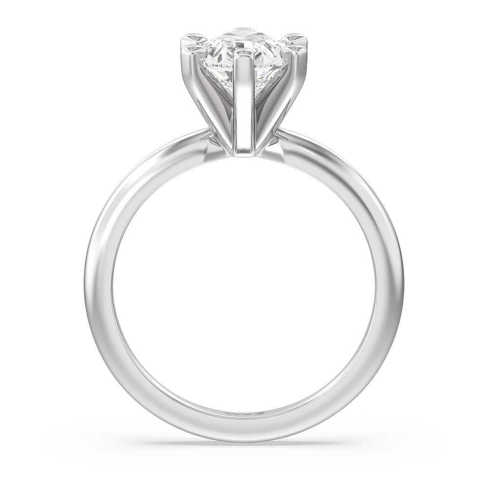Pear Cut Medi Classic Six Prong Solitaire Diamond Engagement Ring with Lab Grown Diamond in 14KT Platinum view 2
