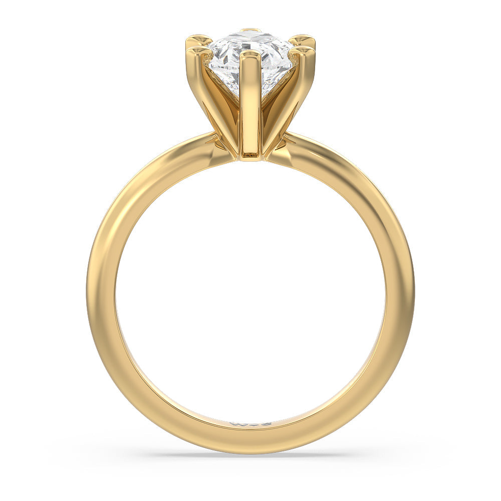 Pear Cut Medi Classic Six Prong Solitaire Diamond Engagement Ring with Lab Grown Diamond in 14KT Yellow Gold view 2
