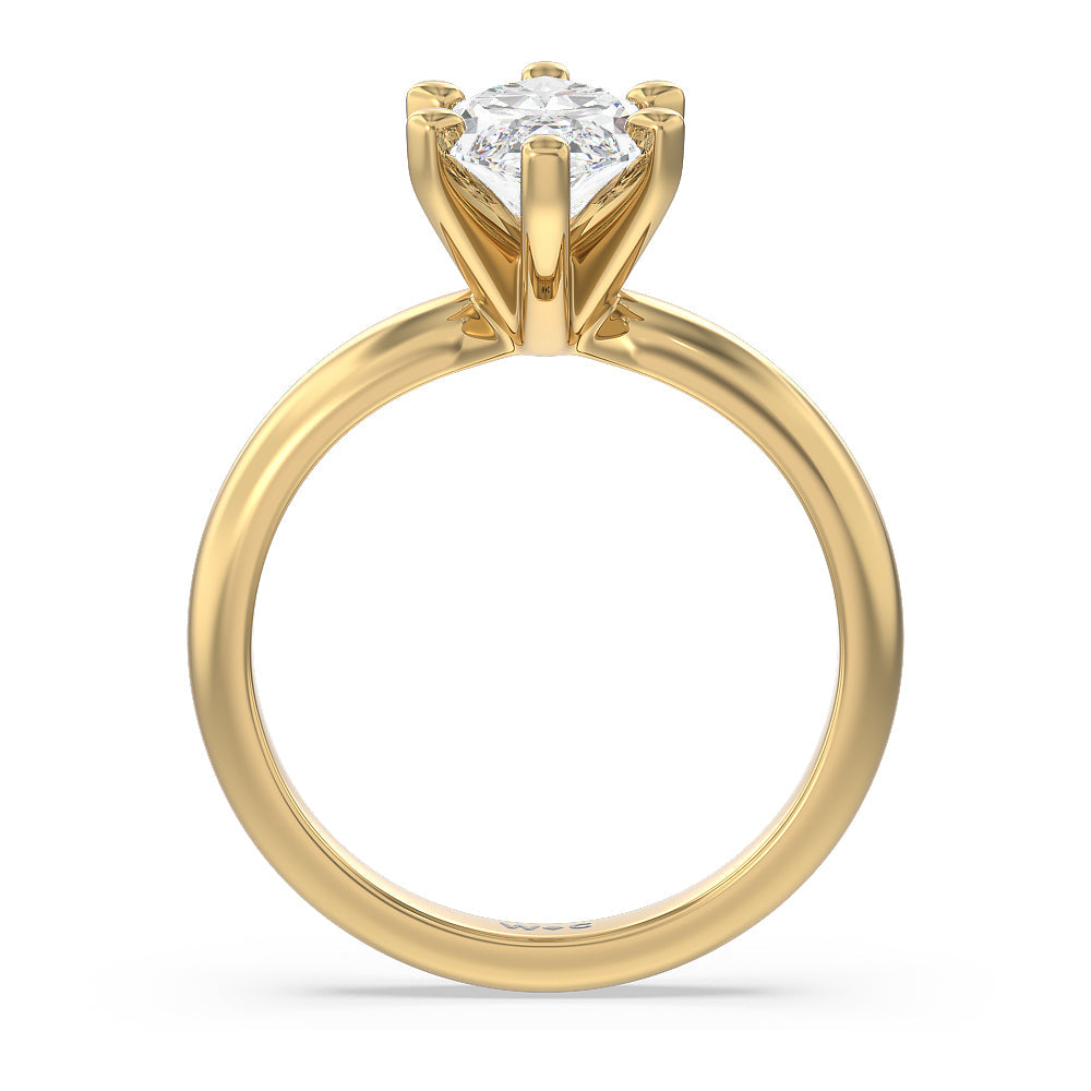 Marquise Cut Maxi Classic Six Prong Solitaire Diamond Engagement Ring with Lab Grown Diamond in 14KT Yellow Gold view 2
