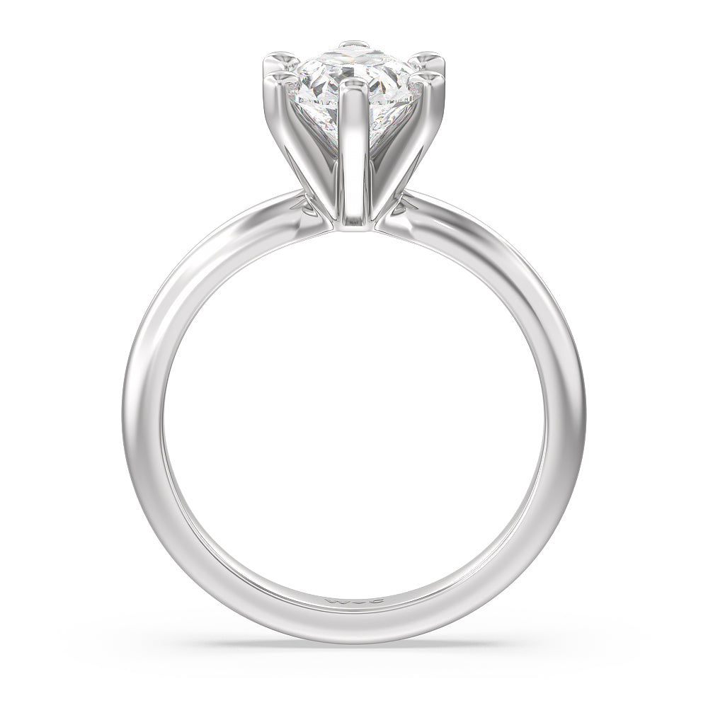 Pear Cut Maxi Classic Six Prong Solitaire Diamond Engagement Ring with Lab Grown Diamond in 14KT Platinum view 2
