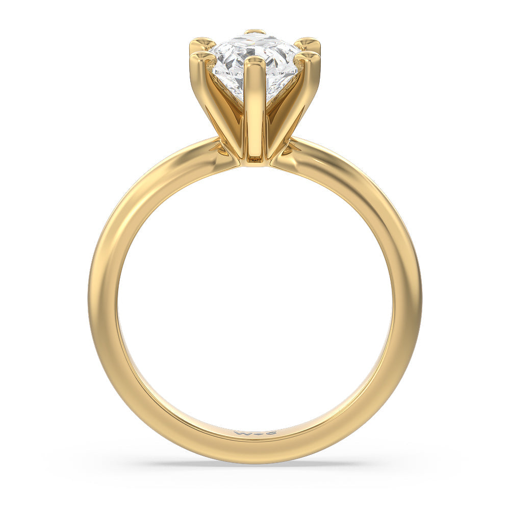 Pear Cut Maxi Classic Six Prong Solitaire Diamond Engagement Ring with Lab Grown Diamond in 14KT Yellow Gold view 2
