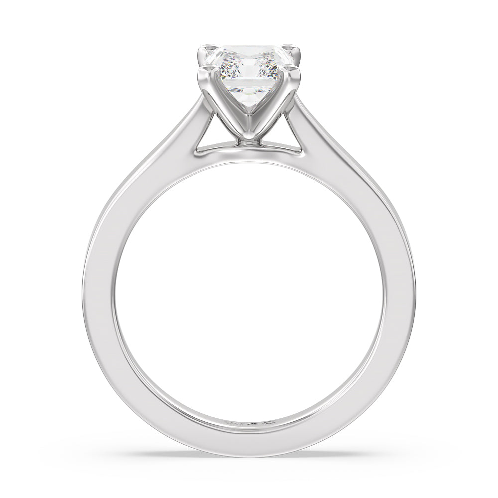 Radiant Cut Maxi Sleek Cathedral Solitaire Engagement Ring with Lab Grown Diamond in 14KT Platinum view 2

