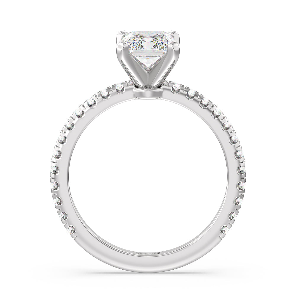 Radiant Cut Ara Medi Micro Pave Diamond Engagement Ring with Lab Grown Diamond in 14KT Platinum view 2
