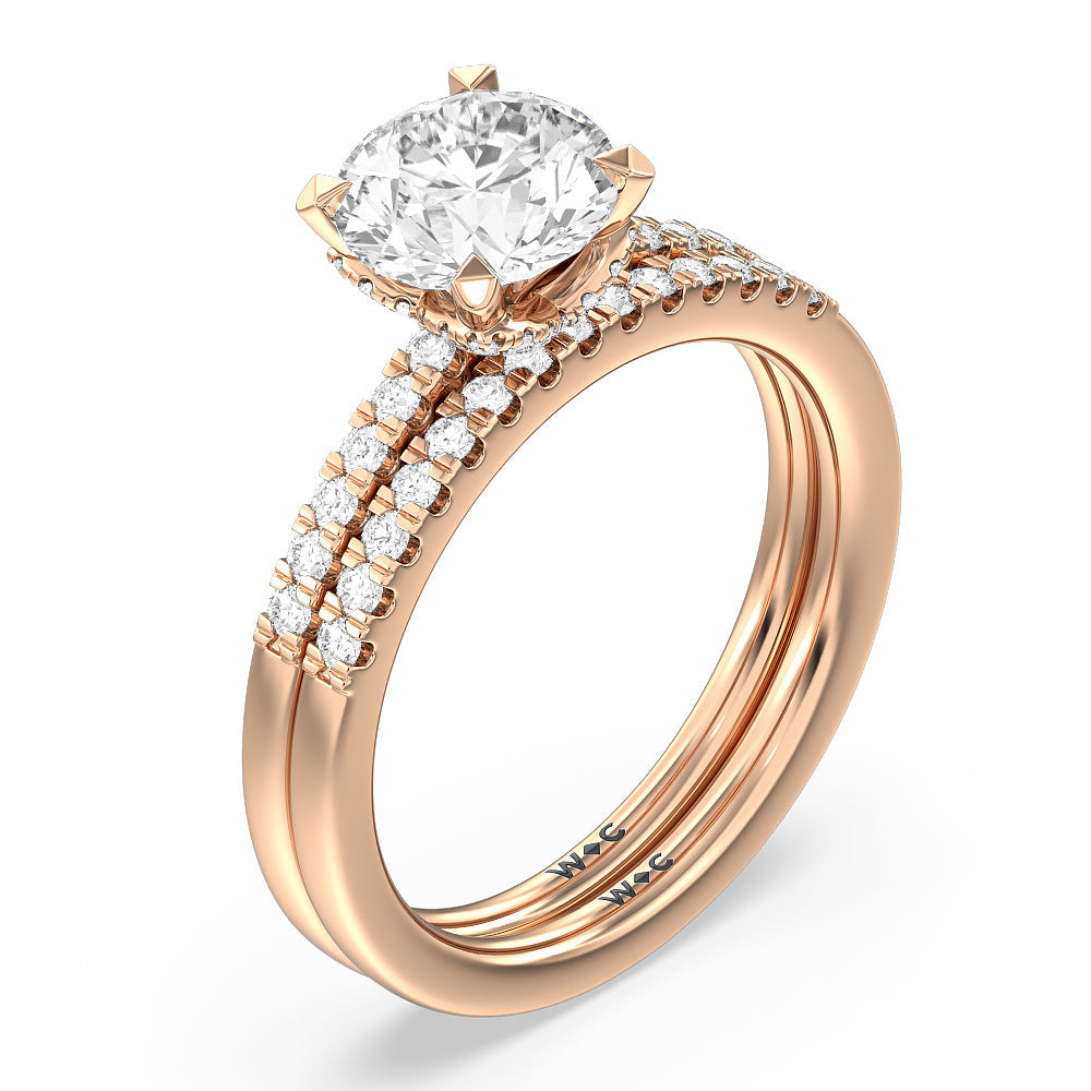 Oval Cut Lyra Hidden Halo Engagement Ring with Lab Grown Diamond in 14KT Rose Gold view 4
