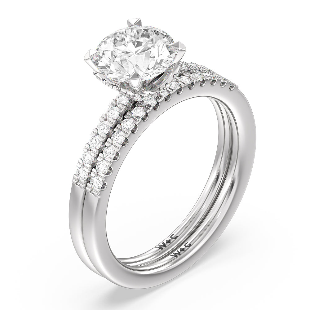 Oval Cut Lyra Hidden Halo Engagement Ring with Lab Grown Diamond in 14KT Platinum view 4
