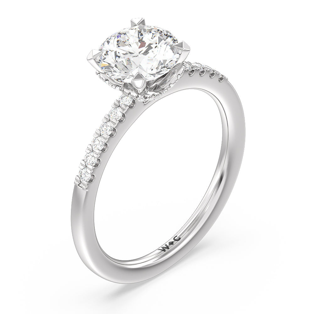 Round Cut Lyra Hidden Halo Engagement Ring with Lab Grown Diamond in 14KT Platinum view 3
