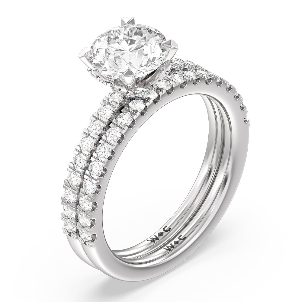 Oval Cut Vela Medi Hidden Halo Engagement Ring with Lab Grown Diamond in 14KT Platinum view 4
