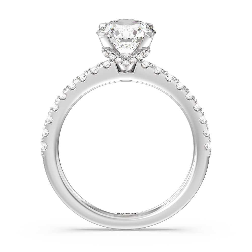 Round Cut Vela Medi Hidden Halo Engagement Ring with Lab Grown Diamond in 14KT Platinum view 2
