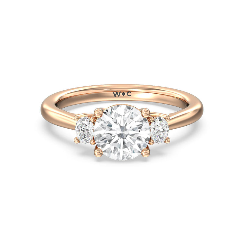 Classic Oval Side Stone In Trellis Basket Engagement Ring