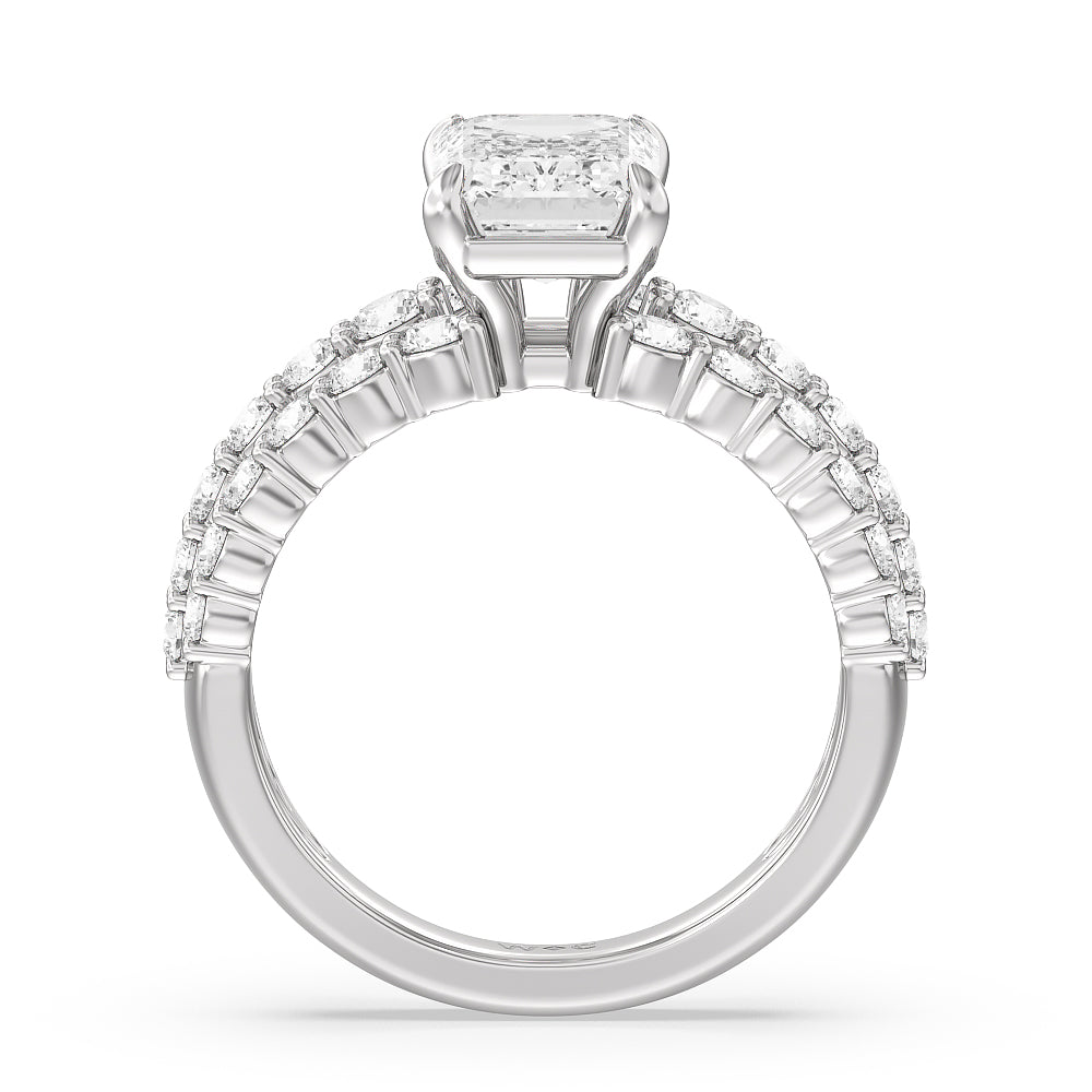 The Park Avenue Ring with Emerald Cut Diamond in 14KT Platinum view 2
