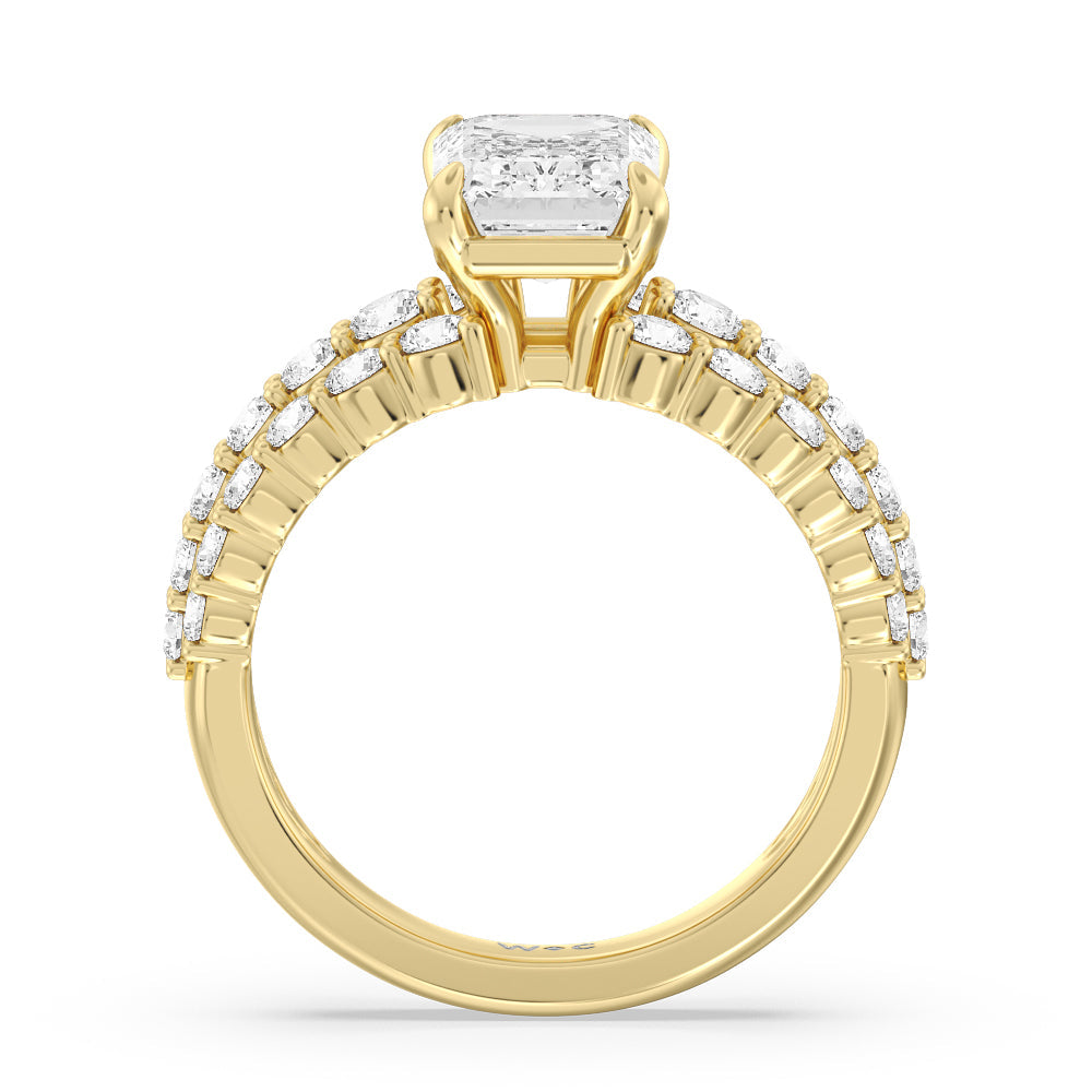 The Park Avenue Ring with Emerald Cut Diamond in 14KT Yellow Gold view 2
