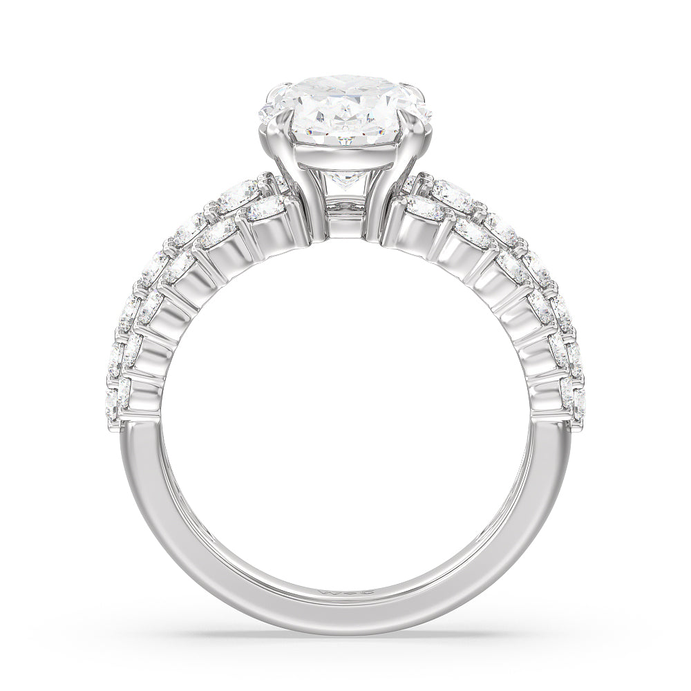 The Park Avenue Ring with Oval Cut Diamond in 14KT Platinum view 3
