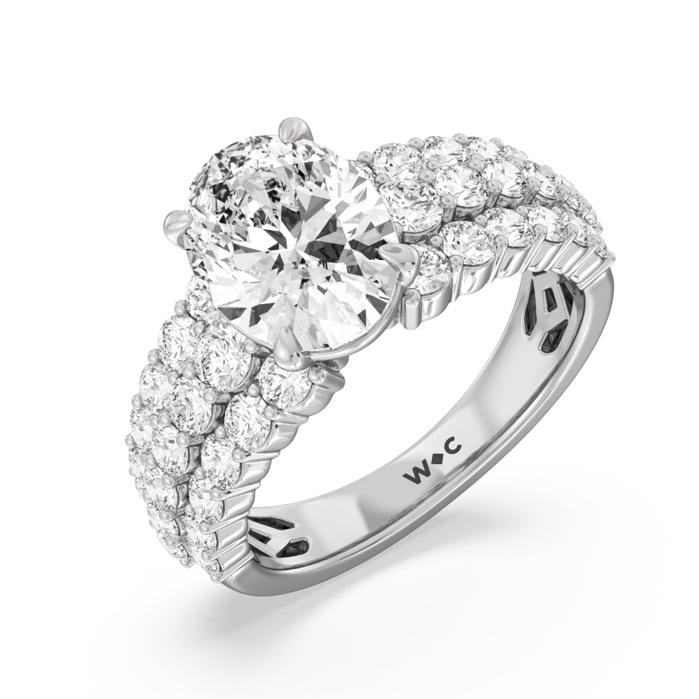 The Park Avenue Ring with Oval Cut Diamond in 14KT Platinum view 4
