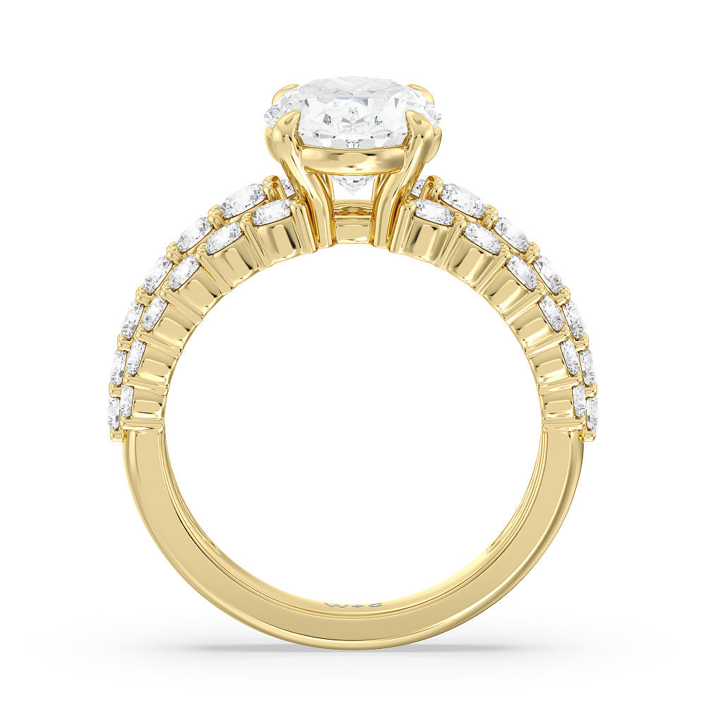 The Park Avenue Ring with Oval Cut Diamond in 14KT Yellow Gold view 3
