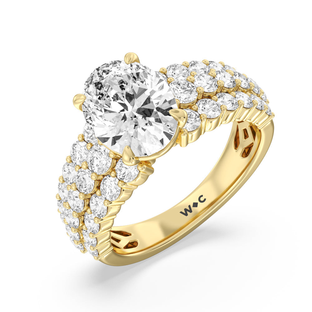 The Park Avenue Ring with Oval Cut Diamond in 14KT Yellow Gold view 4
