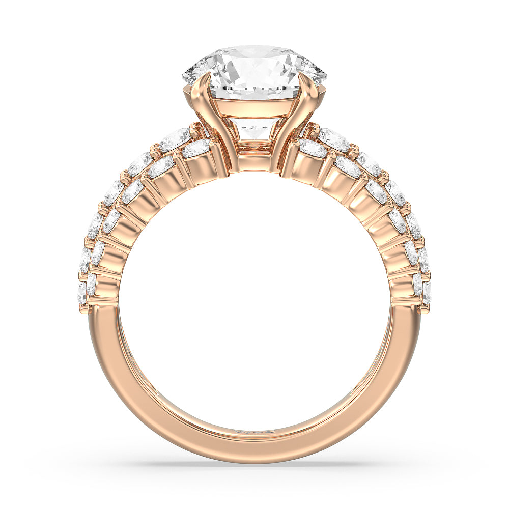 The Park Avenue Ring with Round Cut Diamond in 14KT Rose Gold view 3
