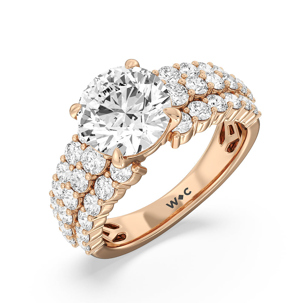 The Park Avenue Ring with Round Cut Diamond in 14KT Rose Gold view 4

