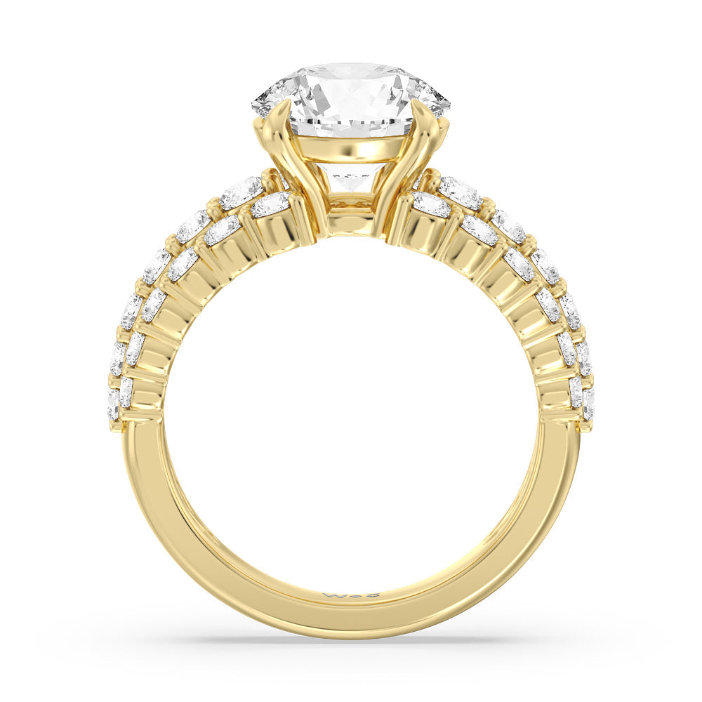 The Park Avenue Ring with Round Cut Diamond in 14KT Yellow Gold view 3
