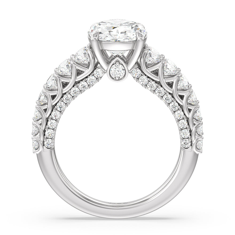 The Astor Ring with Oval Cut Diamond in 14KT Platinum view 2
