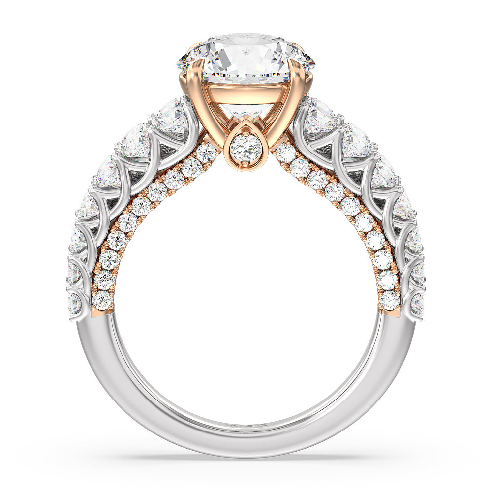 The Astor Ring with Round Cut Diamond in 14KT White & Rose Gold view 2
