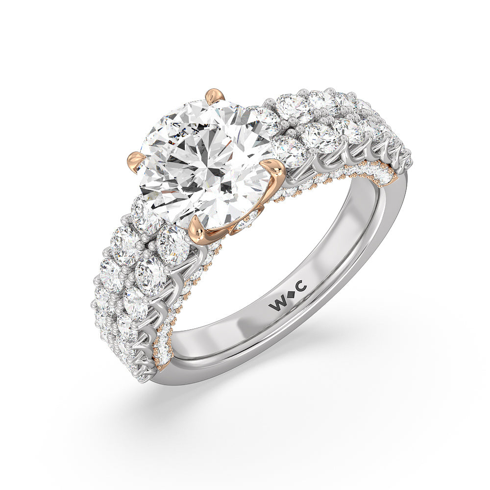 The Astor Ring with Round Cut Diamond in 14KT White & Rose Gold view 3
