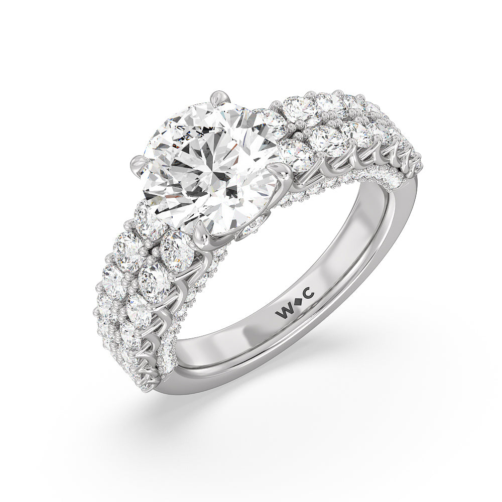 The Astor Ring with Round Cut Diamond in 14KT Platinum view 3
