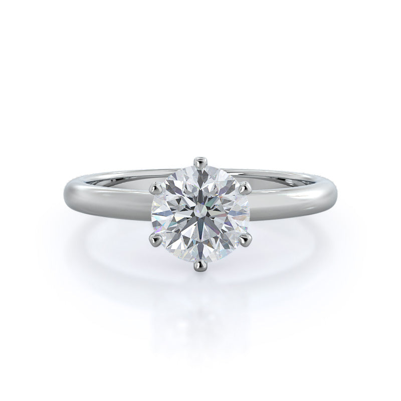 Luminous Six Prong Solitaire Lab Diamond Ring