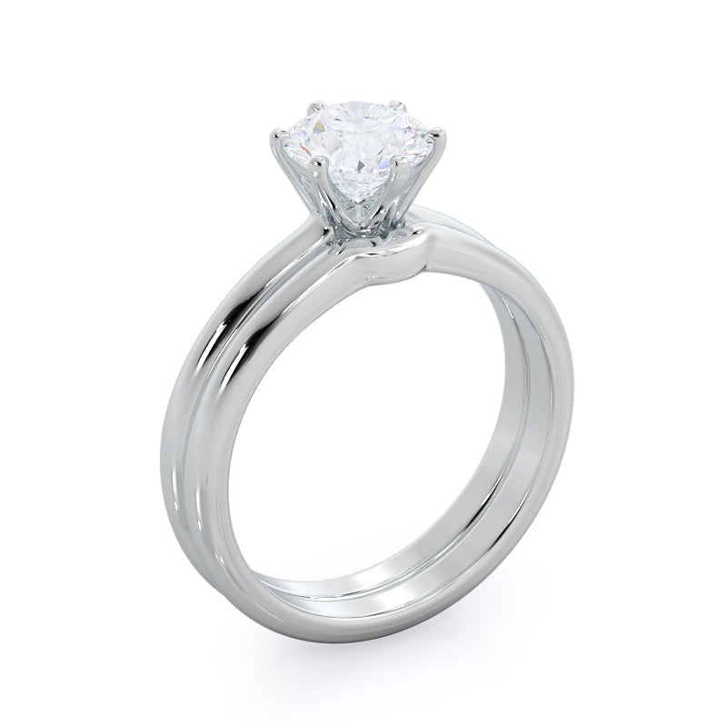 Luminous Six Prong Solitaire Diamond Ring with Oval Cut Diamond in 14KT Rose Gold view 4
