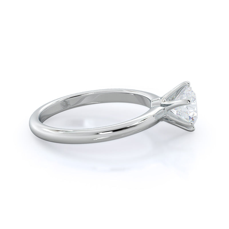 Luminous Six Prong Solitaire Diamond Ring with Round Cut Diamond in 14KT Platinum view 3
