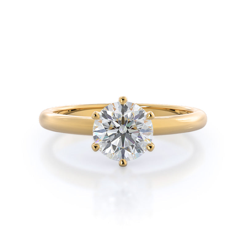 Luminous Six Prong Solitaire Lab Diamond Ring