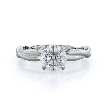Twirling Solitaire Diamond Engagement Ring