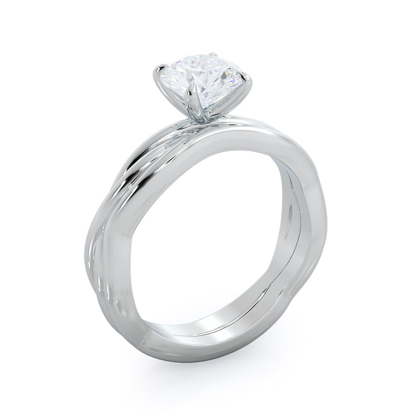Twirling Solitaire Diamond Engagement Ring with Oval Cut Diamond in 14KT Rose Gold view 5
