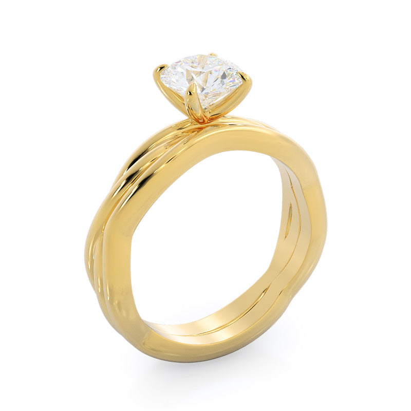 Twirling Solitaire Diamond Engagement Ring with Oval Cut Diamond in 14KT Rose Gold view 6
