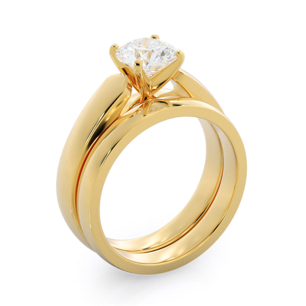 Open Cathedral Diamond Engagement Ring with Oval Cut Diamond in 14KT Rose Gold view 6
