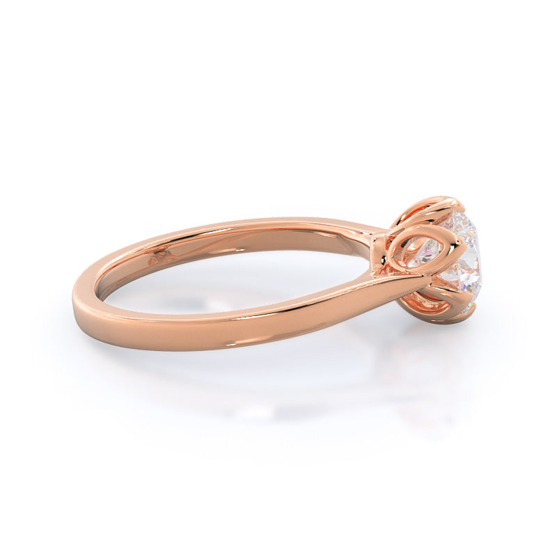 Round Cut Lily Diamond Engagement Ring with Lab Grown Diamond in 14KT Rose Gold view 2

