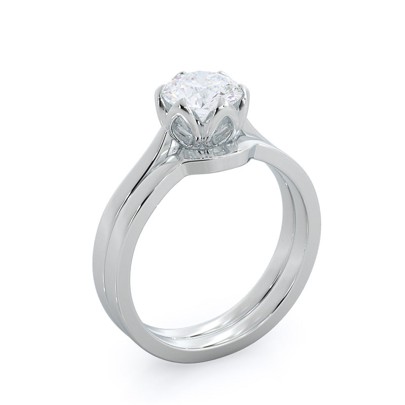 Round Cut Lily Diamond Engagement Ring with Lab Grown Diamond in 14KT Rose Gold view 4
