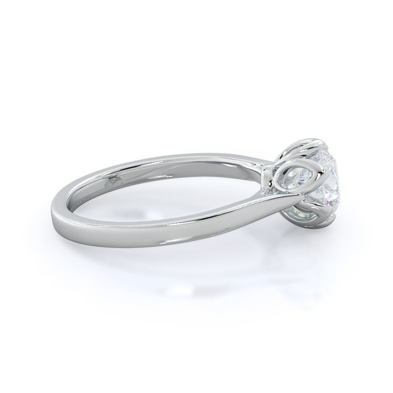 Round Cut Lily Diamond Engagement Ring with Lab Grown Diamond in 14KT Platinum view 2
