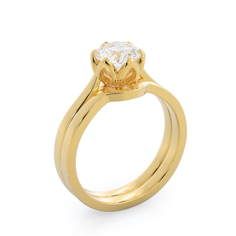 Round Cut Lily Diamond Engagement Ring with Lab Grown Diamond in 14KT Rose Gold view 5

